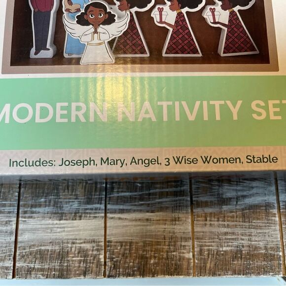 Black Paper Party Modern Nativity Set New - Picture 2 of 3